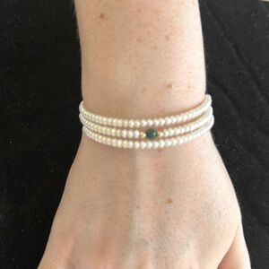 14k gold Malachite green real Sea water Pearls bracelet
